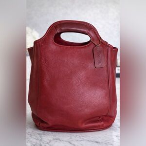 Vintage 1996 Coach 9994 Red Drawstring Backpack Glove Tanned Leather USA Made